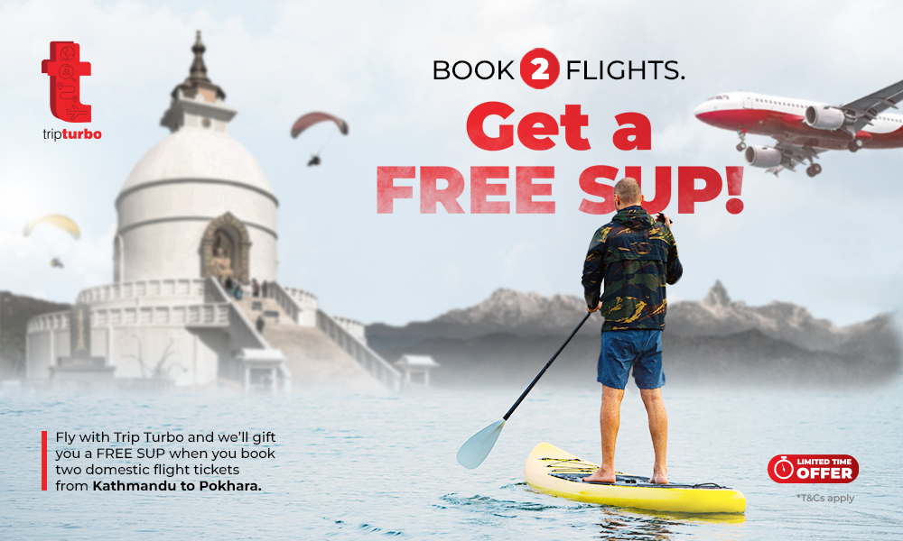 Book two flights on Trip Turbo and get a Free SUP